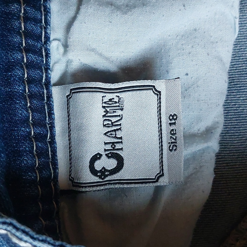 Charme Women’s Bootcut Jeans Size 18 Dark Wash Embellished Pockets - Picture 6 of 7